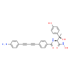 ChemSpider 2D Image | (betaR)-Nalpha-{4-[4-(4-Aminophenyl)-1,3-butadiyn-1-yl]benzoyl}-N,beta-dihydroxy-beta-methyl-L-tyrosinamide | C27H23N3O5