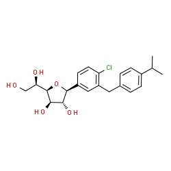 ChemSpider 2D Image | (1S)-1,4-Anhydro-1-[4-chloro-3-(4-isopropylbenzyl)phenyl]-D-glucitol | C22H27ClO5