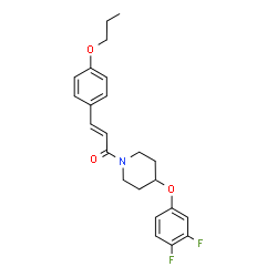 ChemSpider 2D Image | (2E)-1-[4-(3,4-Difluorophenoxy)-1-piperidinyl]-3-(4-propoxyphenyl)-2-propen-1-one | C23H25F2NO3
