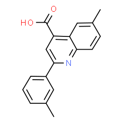 ChemSpider 2D Image | 6-Methyl-2-(m-tolyl)quinoline-4-carboxylic acid | C18H15NO2
