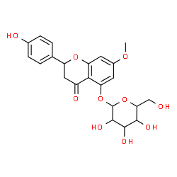 ChemSpider 2D Image | 2-(4-Hydroxyphenyl)-7-methoxy-4-oxo-3,4-dihydro-2H-chromen-5-yl hexopyranoside | C22H24O10