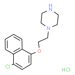 ChemSpider 2D Image | 1-{2-[(4-CHLORONAPHTHALEN-1-YL)OXY]ETHYL}PIPERAZINE HYDROCHLORIDE | C16H20Cl2N2O