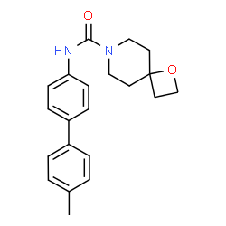 ChemSpider 2D Image | N-(4'-Methyl-4-biphenylyl)-1-oxa-7-azaspiro[3.5]nonane-7-carboxamide | C21H24N2O2