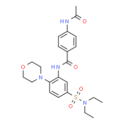 ChemSpider 2D Image | 4-Acetamido-N-[5-(diethylsulfamoyl)-2-(4-morpholinyl)phenyl]benzamide | C23H30N4O5S