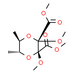 ChemSpider 2D Image | Dimethyl (2R,3R,5R,6R)-2,3-dimethoxy-5,6-dimethyl-1,4-dioxane-2,3-dicarboxylate | C12H20O8