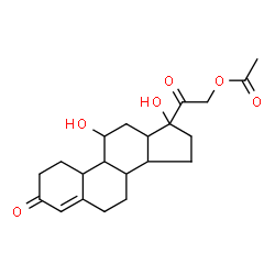 ChemSpider 2D Image | 2-(11,17-Dihydroxy-3-oxogon-4-en-17-yl)-2-oxoethyl acetate | C21H28O6