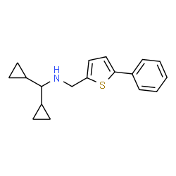 ChemSpider 2D Image | 1,1-Dicyclopropyl-N-[(5-phenyl-2-thienyl)methyl]methanamine | C18H21NS