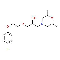ChemSpider 2D Image | 1-(2,6-Dimethyl-4-morpholinyl)-3-[2-(4-fluorophenoxy)ethoxy]-2-propanol | C17H26FNO4