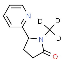 ChemSpider 2D Image | 1-(~2~H_3_)Methyl-5-(2-pyridinyl)-2-pyrrolidinone | C10H9D3N2O