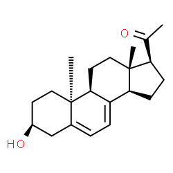 ChemSpider 2D Image | (3beta,10alpha)-3-Hydroxypregna-5,7-dien-20-one | C21H30O2