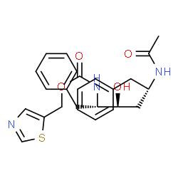 ChemSpider 2D Image | 1,3-Thiazol-5-ylmethyl [(2S,3S,5S)-5-acetamido-3-hydroxy-1,6-diphenyl-2-hexanyl]carbamate | C25H29N3O4S