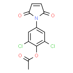 ChemSpider 2D Image | 2,6-Dichloro-4-(2,5-dioxo-2,5-dihydro-1H-pyrrol-1-yl)phenyl acetate | C12H7Cl2NO4