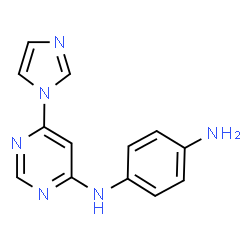 ChemSpider 2D Image | N-[6-(1H-Imidazol-1-yl)-4-pyrimidinyl]-1,4-benzenediamine | C13H12N6
