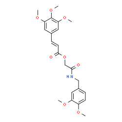 ChemSpider 2D Image | 2-[(3,4-Dimethoxybenzyl)amino]-2-oxoethyl (2E)-3-(3,4,5-trimethoxyphenyl)acrylate | C23H27NO8