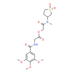 ChemSpider 2D Image | 2-[(1,1-Dioxidotetrahydro-3-thiophenyl)(methyl)amino]-2-oxoethyl N-(3,4,5-trimethoxybenzoyl)glycinate | C19H26N2O9S