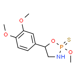 ChemSpider 2D Image | 5-(3,4-Dimethoxyphenyl)-2-methoxy-1,3,2-oxazaphospholidine 2-sulfide | C11H16NO4PS