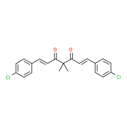 ChemSpider 2D Image | (1E,6E)-1,7-Bis(4-chlorophenyl)-4,4-dimethyl-1,6-heptadiene-3,5-dione | C21H18Cl2O2