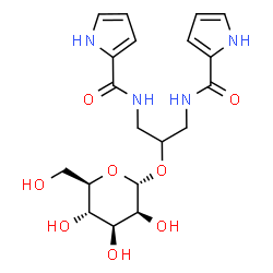 ChemSpider 2D Image | N,N'-[2-(alpha-D-Mannopyranosyloxy)-1,3-propanediyl]bis(1H-pyrrole-2-carboxamide) | C19H26N4O8