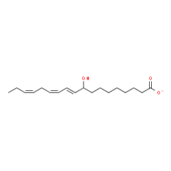 ChemSpider 2D Image | (10E,12Z,15Z)-9-Hydroxy-10,12,15-octadecatrienoate | C18H29O3