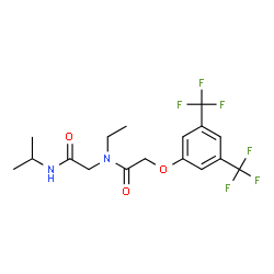 ChemSpider 2D Image | N~2~-{[3,5-Bis(trifluoromethyl)phenoxy]acetyl}-N~2~-ethyl-N-isopropylglycinamide | C17H20F6N2O3