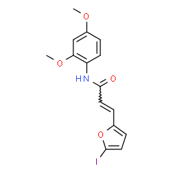 ChemSpider 2D Image | (2E)-N-(2,4-Dimethoxyphenyl)-3-(5-iodo-2-furyl)acrylamide | C15H14INO4