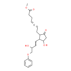 ChemSpider 2D Image | Methyl 7-[3-hydroxy-2-(3-hydroxy-4-phenoxy-1-buten-1-yl)-5-oxocyclopentyl]-4,5-heptadienoate | C23H28O6