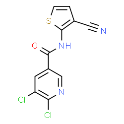 ChemSpider 2D Image | 5,6-Dichloro-N-(3-cyano-2-thienyl)nicotinamide | C11H5Cl2N3OS