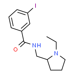 ChemSpider 2D Image | N-[(1-Ethyl-2-pyrrolidinyl)methyl]-3-iodobenzamide | C14H19IN2O