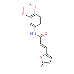ChemSpider 2D Image | (2E)-N-(3,4-Dimethoxyphenyl)-3-(5-iodo-2-furyl)acrylamide | C15H14INO4