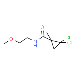 ChemSpider 2D Image | 2,2-Dichloro-N-(2-methoxyethyl)-1-methylcyclopropanecarboxamide | C8H13Cl2NO2