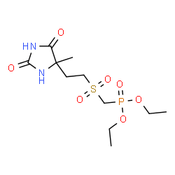 ChemSpider 2D Image | Diethyl ({[2-(4-methyl-2,5-dioxo-4-imidazolidinyl)ethyl]sulfonyl}methyl)phosphonate | C11H21N2O7PS