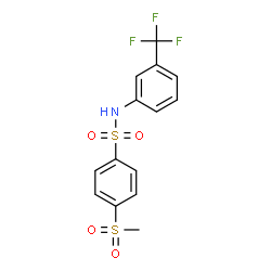ChemSpider 2D Image | 4-(Methylsulfonyl)-N-[3-(trifluoromethyl)phenyl]benzenesulfonamide | C14H12F3NO4S2
