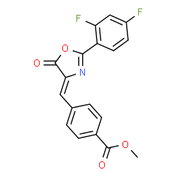 ChemSpider 2D Image | Methyl 4-{(Z)-[2-(2,4-difluorophenyl)-5-oxo-1,3-oxazol-4(5H)-ylidene]methyl}benzoate | C18H11F2NO4
