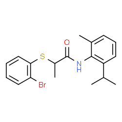 ChemSpider 2D Image | 2-[(2-Bromophenyl)sulfanyl]-N-(2-isopropyl-6-methylphenyl)propanamide | C19H22BrNOS