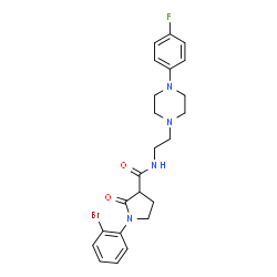 ChemSpider 2D Image | 1-(2-Bromophenyl)-N-{2-[4-(4-fluorophenyl)-1-piperazinyl]ethyl}-2-oxo-3-pyrrolidinecarboxamide | C23H26BrFN4O2