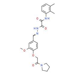 ChemSpider 2D Image | N-(2,3-Dimethylphenyl)-2-(2-{3-methoxy-4-[2-oxo-2-(1-pyrrolidinyl)ethoxy]benzylidene}hydrazino)-2-oxoacetamide | C24H28N4O5