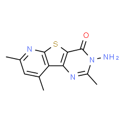 ChemSpider 2D Image | 3-Amino-2,7,9-trimethylpyrido[3',2':4,5]thieno[3,2-d]pyrimidin-4(3H)-one | C12H12N4OS