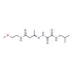 ChemSpider 2D Image | 3-{[(Isobutylamino)(oxo)acetyl]hydrazono}-N-(2-methoxyethyl)butanamide | C13H24N4O4