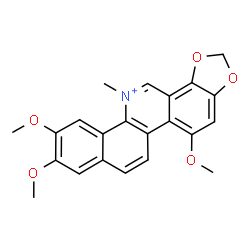 ChemSpider 2D Image | 5,9,10-Trimethoxy-12-methylbenzo[c][1,3]dioxolo[4,5-i]phenanthridin-12-ium | C22H20NO5