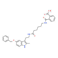 ChemSpider 2D Image | 2-{[6-({2-[5-(Benzyloxy)-2-methyl-1H-indol-3-yl]ethyl}amino)-6-oxohexyl]carbamoyl}benzoic acid | C32H35N3O5