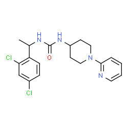 ChemSpider 2D Image | 1-[1-(2,4-Dichlorophenyl)ethyl]-3-[1-(2-pyridinyl)-4-piperidinyl]urea | C19H22Cl2N4O