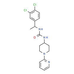 ChemSpider 2D Image | 1-[1-(3,4-Dichlorophenyl)ethyl]-3-[1-(2-pyridinyl)-4-piperidinyl]urea | C19H22Cl2N4O