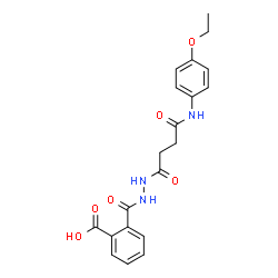 ChemSpider 2D Image | 2-[(2-{4-[(4-Ethoxyphenyl)amino]-4-oxobutanoyl}hydrazino)carbonyl]benzoic acid | C20H21N3O6