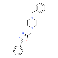 ChemSpider 2D Image | 1-Benzyl-4-[(5-phenyl-1,3,4-oxadiazol-2-yl)methyl]piperazine | C20H22N4O