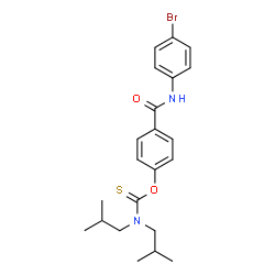 ChemSpider 2D Image | O-{4-[(4-Bromophenyl)carbamoyl]phenyl} diisobutylcarbamothioate | C22H27BrN2O2S
