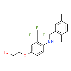 ChemSpider 2D Image | 2-{4-[(2,5-Dimethylbenzyl)amino]-3-(trifluoromethyl)phenoxy}ethanol | C18H20F3NO2