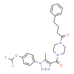 ChemSpider 2D Image | 1-[4-({1-[4-(Difluoromethoxy)phenyl]-5-methyl-1H-1,2,3-triazol-4-yl}carbonyl)-1-piperazinyl]-4-phenyl-1-butanone | C25H27F2N5O3