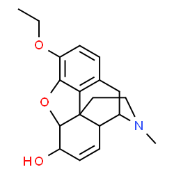ChemSpider 2D Image | 3-Ethoxy-17-methyl-7,8-didehydro-4,5-epoxymorphinan-6-ol | C19H23NO3