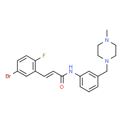 ChemSpider 2D Image | (2E)-3-(5-Bromo-2-fluorophenyl)-N-{3-[(4-methyl-1-piperazinyl)methyl]phenyl}acrylamide | C21H23BrFN3O