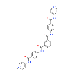 ChemSpider 2D Image | 4,4'-[1,3-Phenylenebis(carbonylimino-4,1-phenylenecarbonylimino)]bis(1-methylpyridinium) | C34H30N6O4
